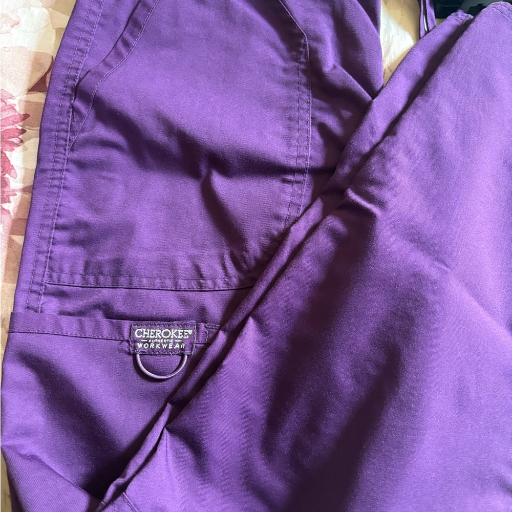 Cherokee Workwear Purple Scrub Pants
